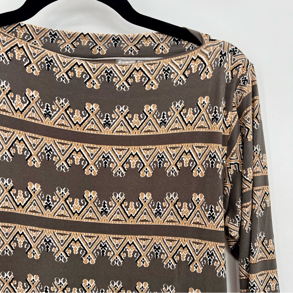 Anthropologie Bel Kazan Mini Dress 3/4 Sleeve Shift Tunic Pocket Tribal Floral S - Picture 2 of 8